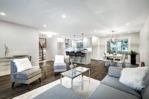 A house is staged to sell.