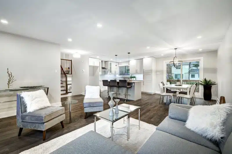 A house is staged to sell.